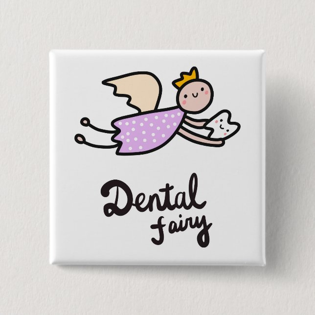 Dental Fairy 15 Cm Square Badge (Front)