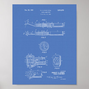 Dental Handpiece 1961 Patent Art Blueprint Poster