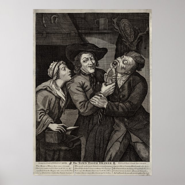 Dental History Funny Antique Dentist Caricature Poster (Front)