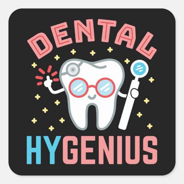 Dental Hygenius Funny Hygienist RDH  Square Sticker (Front)