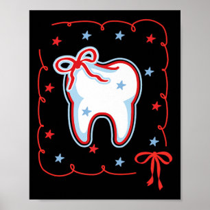Dental Hygienist 4th July American Dentist Coquett Poster