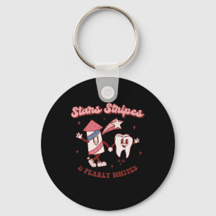 Dental Hygienist 4th Of July American Dentist Groo Key Ring