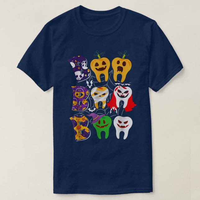 Dental Hygienist Boo Boo Crew Spooky Dental Squad  T-Shirt (Design Front)