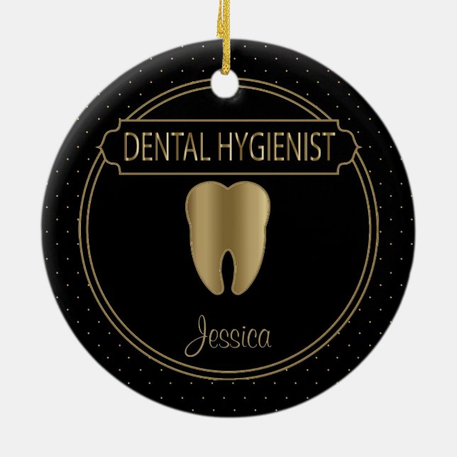 Dental Hygienist Ceramic Ornament (Back)