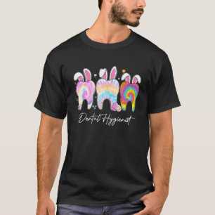 Dental Hygienist Cute Tooth Tie Dye Bunny Ears Eas T-Shirt