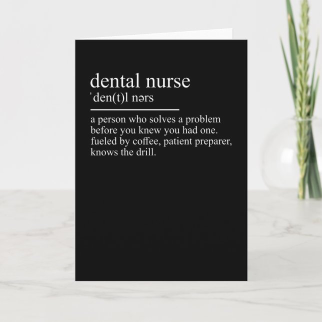 Dental Hygienist Definition Zfa Stomatologist Card (Front)