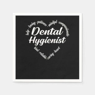 Dental Hygienist Dental Hygienist Heart Word Cloud Napkin