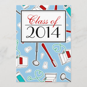 Dental Hygienist / Dental School Graduation - Blue Invitation