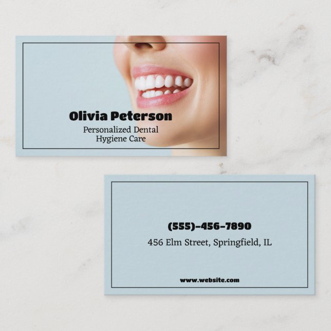 Dental Hygienist Dentist Business Card (Front/Back)
