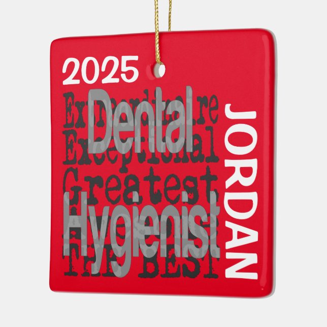 Dental Hygienist Extraordinaire CUSTOM Ceramic Ornament (Left)