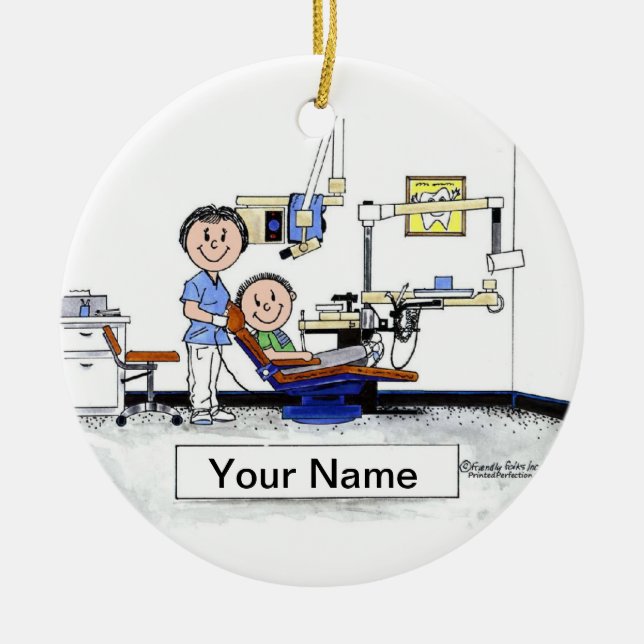 Dental Hygienist - Female Ceramic Tree Decoration (Front)