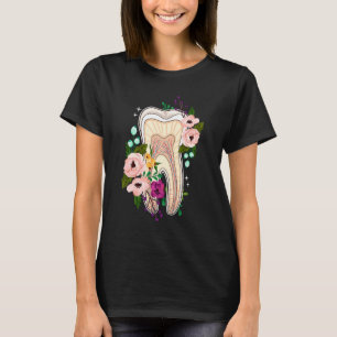 Dental Hygienist Floral Dentistry Tooth With Flowe T-Shirt