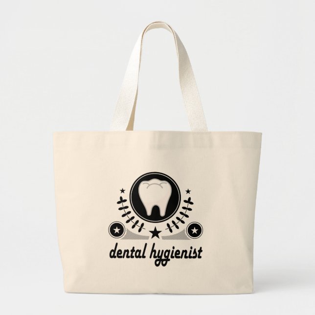 Dental Hygienist Gift Large Tote Bag (Front)