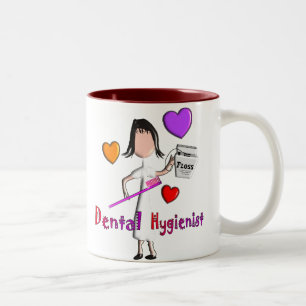 Dental Hygienist Gifts Adorable Hearts Design Two-Tone Coffee Mug
