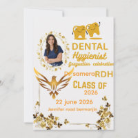 Dental Hygienist Graduation Celebration Photo Invi