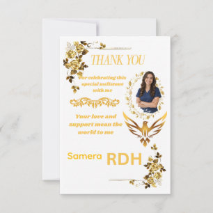Dental Hygienist Graduation Celebration Photo Thank You Card
