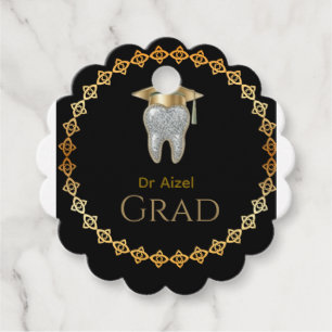 Dental Hygienist Graduation Favour Tag Black & G