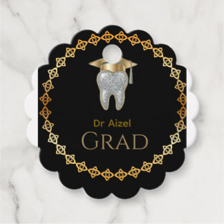 Dental Hygienist Graduation Favour Tag | Black & G