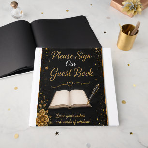 Dental Hygienist Graduation Guest Book Black & G