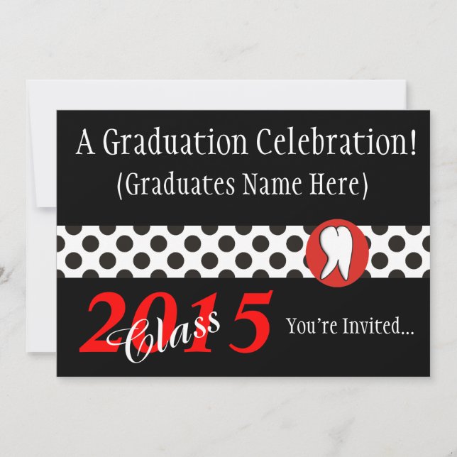Dental Hygienist Graduation Party Invitations 2015 (Front)