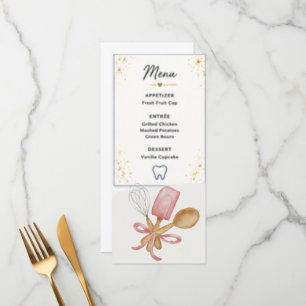 Dental Hygienist Graduation Party Menu Card Eleg