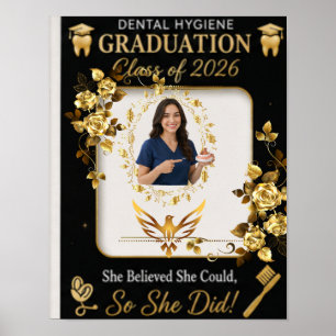 Dental Hygienist Graduation Photo Booth Sign   Bla