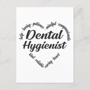 Dental Hygienist Heart Word Cloud Holiday Postcard