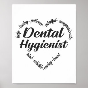 Dental Hygienist Heart Word Cloud Poster