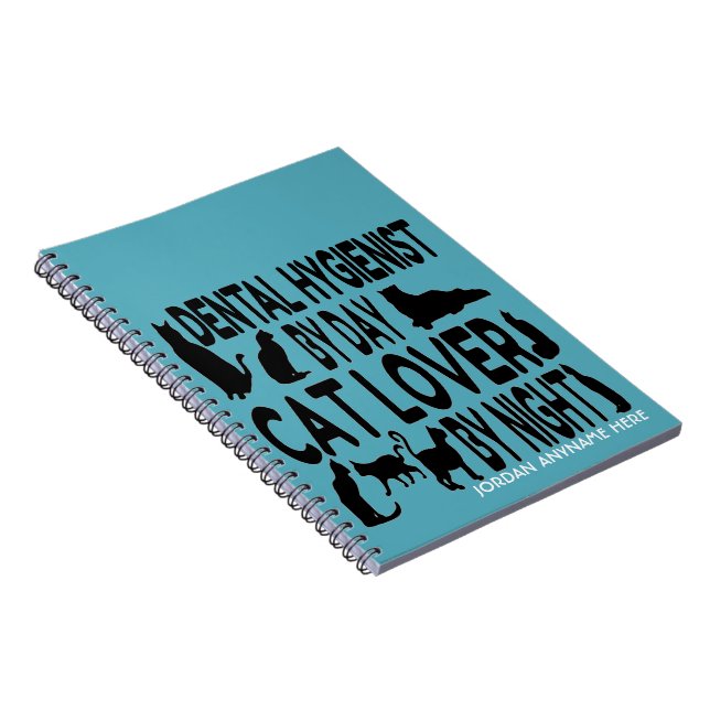 Dental Hygienist Loves Cats CUSTOM Notebook (Right Side)