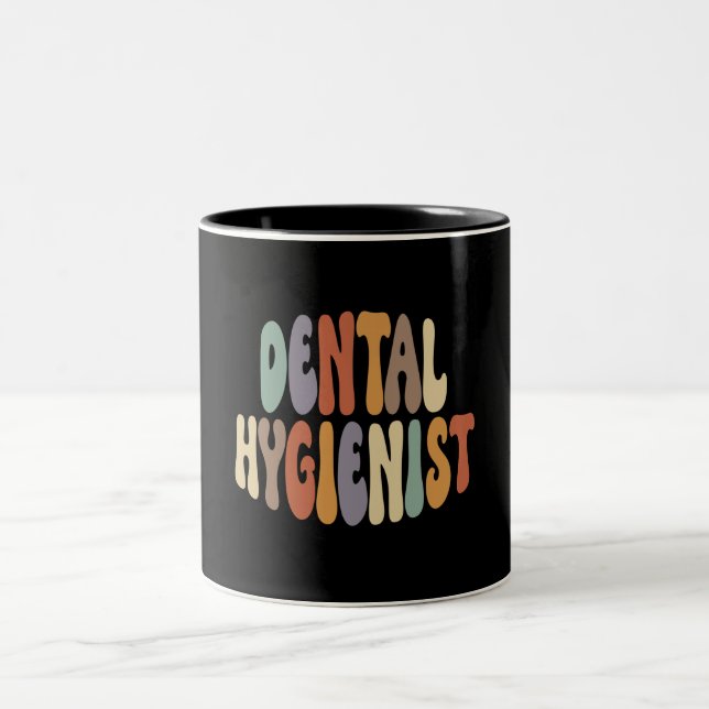 Dental Hygienist Proud Career Profession Two-Tone Coffee Mug (Center)