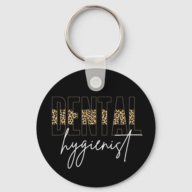 Dental Hygienist | RDH Cheetah print gifts Key Ring (Front)