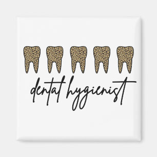 Dental Hygienist RDH Dentist Cheetah print gifts Magnet