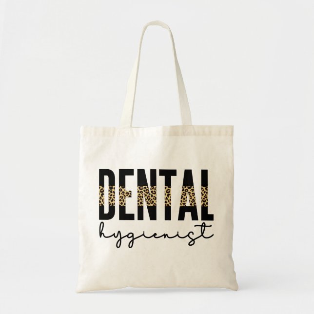 Dental Hygienist | RDH Dentist Cheetah print gifts Tote Bag (Front)