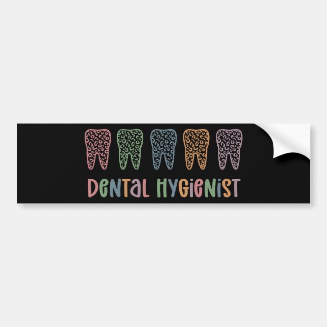 Dental Hygienist | RDH Dentist Leopard teeth gifts Bumper Sticker (Front)