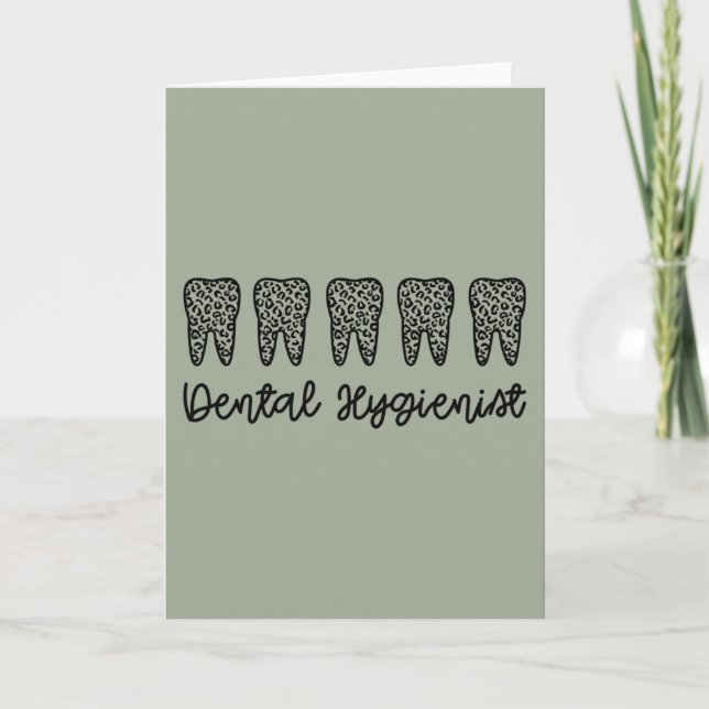 Dental Hygienist | RDH Dentist leopard teeth gifts Card (Front)