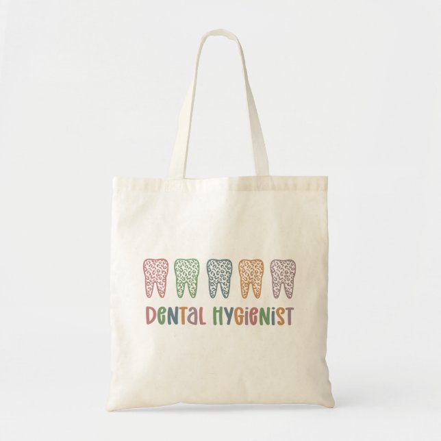 Dental Hygienist | RDH Dentist Leopard teeth gifts Tote Bag (Front)