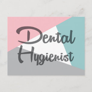 Dental Hygienist - Retro Dental Pink Mint Grey Postcard