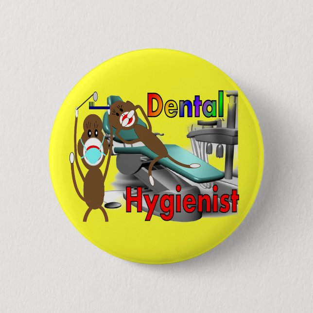 Dental Hygienist Sock Monkey Gifts 6 Cm Round Badge (Front)