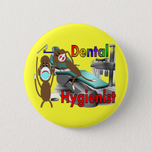 Dental Hygienist Sock Monkey Gifts 6 Cm Round Badge