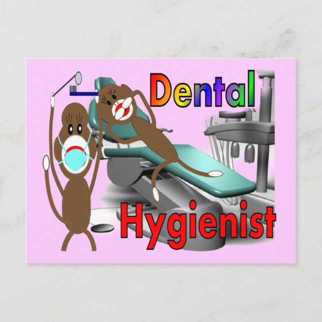 Dental Hygienist Sock Monkey Gifts Postcard (Front)