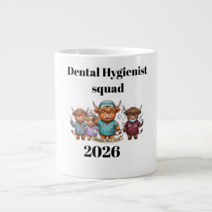 Dental Hygienist Squad Cute Highland Cow Group mug