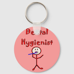 Dental Hygienist Stick Person With Toothbrush Key Ring