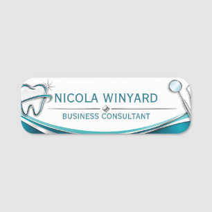 Dental Hygienist Teal Name Tag