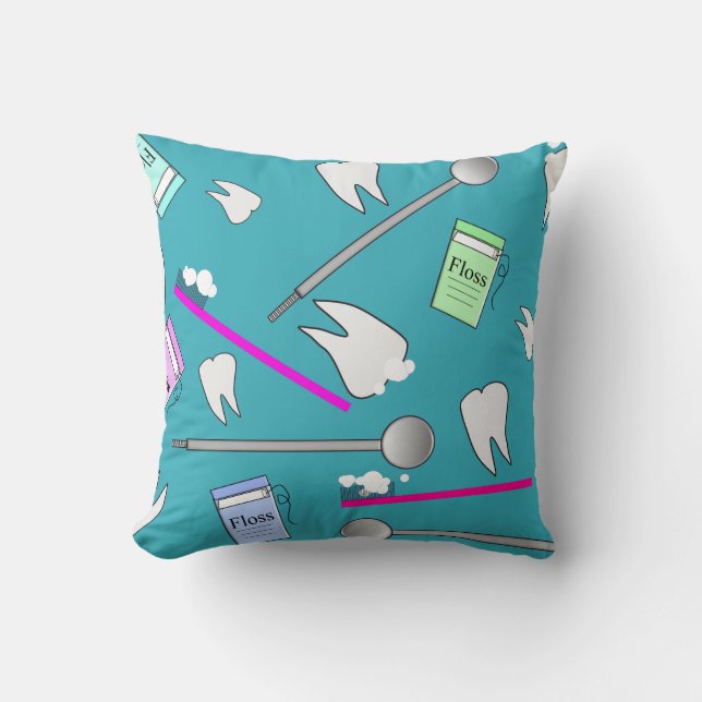 Dental Hygienist Tools Pillow (Front)