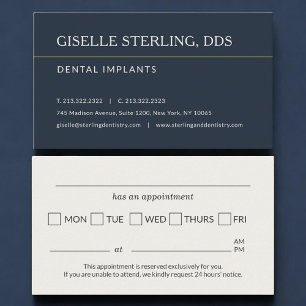 Dental Implants Office Appointment Reminder Business Card