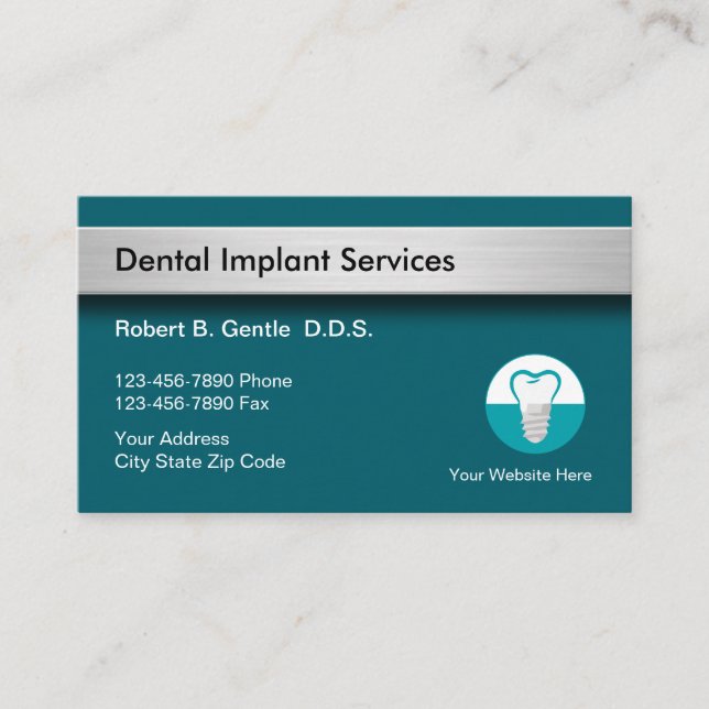 Dental Implants Patient Appointment Business Cards (Front)