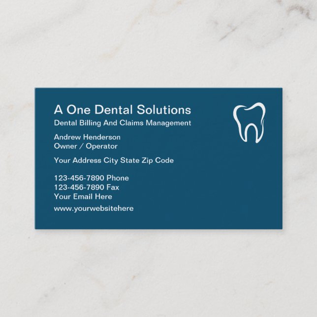 Dental Medical Billing Claims Business Card (Front)