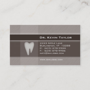 Dental Molar Business Card Denim brown stripes
