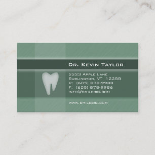 Dental Molar Business Card Denim green stripes