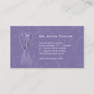 Dental Molar Business Card Purple mauve swirls